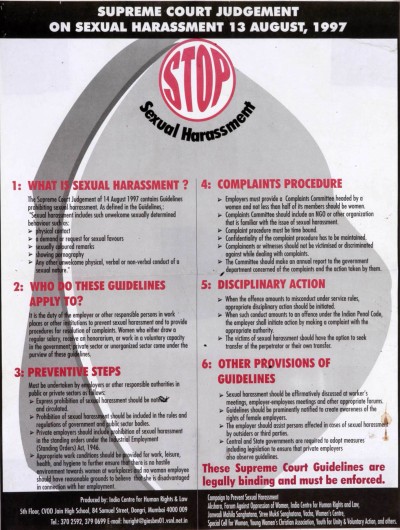 supreme court judgement on sexual harassment